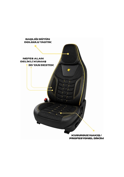 Fiat Egea Cross Araçlara Uyumlu Ön Arka Takım Oto Koltuk Kılıfı - Cellaura 91592001