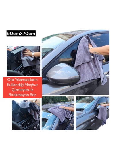 Mikrofiber Büyük Boy İz Bırakmayan Araç Kurulama Bezi 50cmx70c