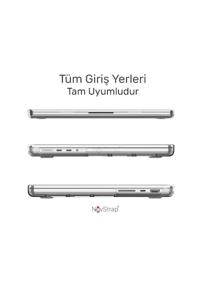 Novstrap Apple Uyumlu MacBook Pro 14 İnç M5 Çip A3434 İle Kılıf Sert Parlak Koruma Kapağı Şeffaf Karışık Çok Renkli