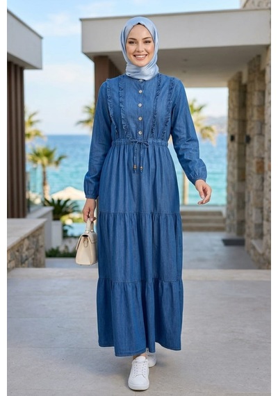 Hb Harma Time Butik Kadın Düğmeli Fırfırlı Detaylı Koyu Mavi Kot Elbise Koyu Mavi Koyu Mavi Hb Harma Time Butik Kadın Düğmeli Fırfırlı Detaylı Koyu Mavi Kot Elbise Koyu Mavi Koyu Mavi