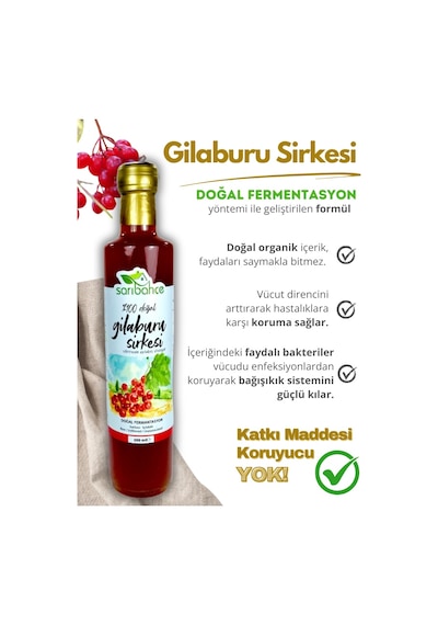 Gilaburu Sirkesi 500 Ml 2'li Paket - Organik Doğal Fermantasyon
