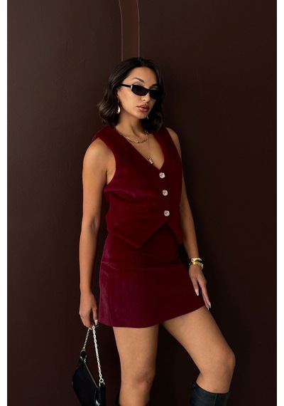 Verymoda Peluş Yelek Vmf1968 Bordo