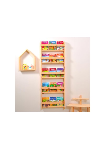 Markaawm Çocuk Odası Eğitici Montessori Mobilya Kitaplık Raf Duvar Rafı 5 Çok Renkli