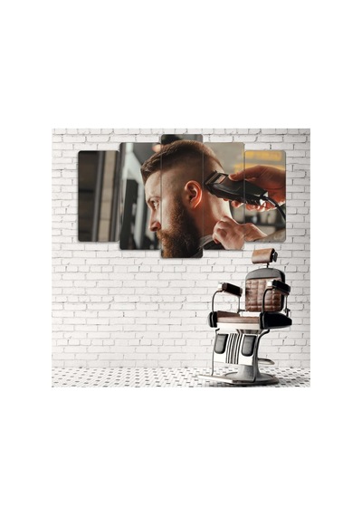 Keskin Tarz, Net Hatlar - 5 Parçalı Berber Tablo Görsel - 702504076 Görsel