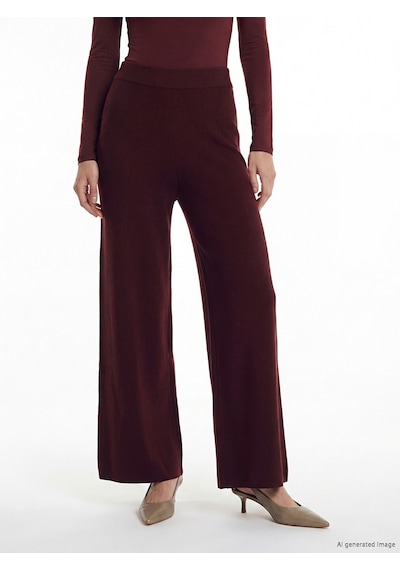Lcw Modest Bordo Beli Lastikli Kadın Triko Pantolon