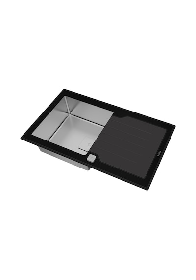 Teka Diamond Rs15 1B 1D 86 (Wst Black) Tek Hazne Ve Tek Damlalıklı Cam Eviye - Siyah - 115100011