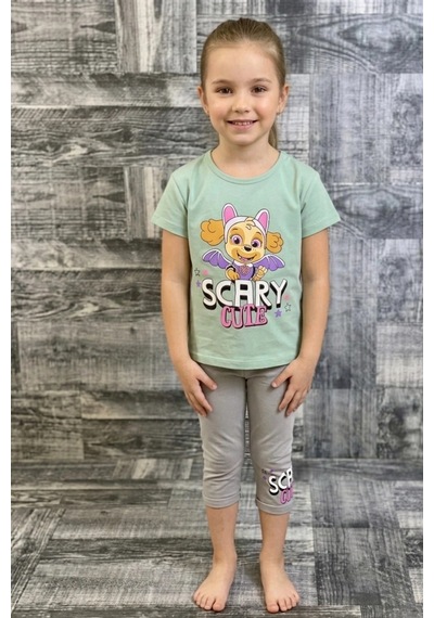 Koçak Kids Paw Patrol Skye Baskılı Yeşil Renk Kız Çocuk Taytlı Takım
