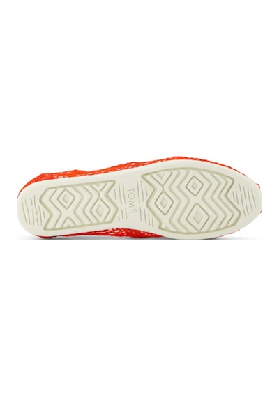 Espadril / Keten Kadın 10021935 Toms Alpargata Moroccan Crochet Flame Flame Mercan
