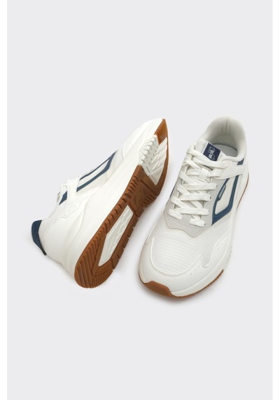 Derinet Humtto Bağcıklı Erkek Sneaker Bej Mavi Bej Mavi