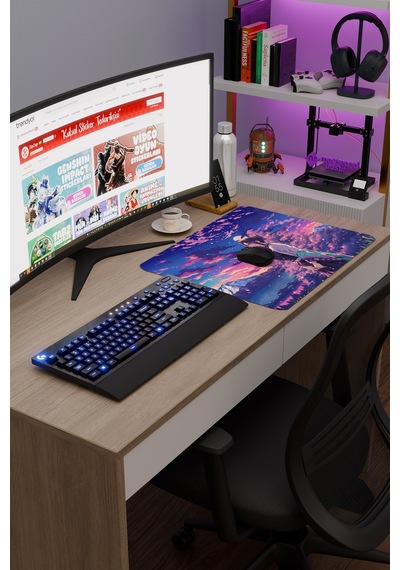 Kimetsu No Yaiba Anime V2 - 48x40 Xl Gaming Kauçuk Kaymaz Taban Mouse Pad Fare Altlığı