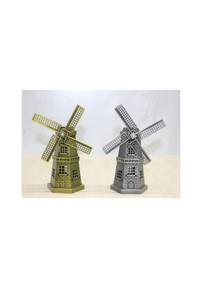 Metal Yel Değirmeni Dekoratif Obje 13x7 Cm