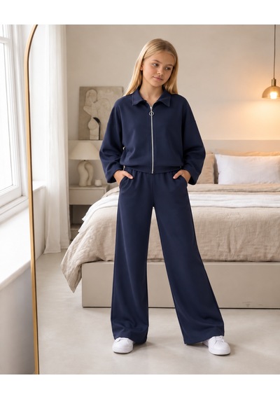 Kokoş Bebe Trend Modal Pile Detaylı 2 Li Modal Oysho Kız Çocuk Takım - 7/16 Yaş - 31930 Gri