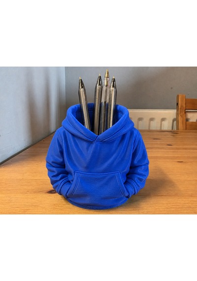 3d Baskı Kapüşonlu Sweatshirt Kalemlik - Masaüstü Organizer-mavi Çok Renkli