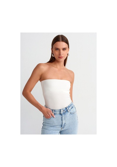 Rouge Basıc Dlv 20659 Straplez Top Beyaz