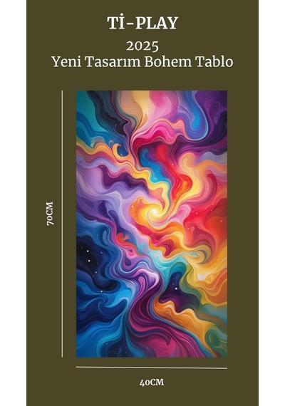 Bohem Tablo Aura Spiritüel, Canlı Renkler, Soyut Bohem Duvar Sanatı Çerçevesiz Poster