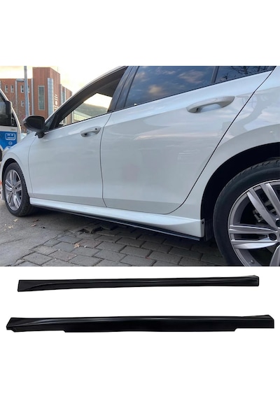 Vw Golf 8 Aero Yan Marşpiyel Seti Plastik 2 Adet Mat Siyah 2019 2020 2021 2022 2023 2024 2025 Karlık+ek+bodykit