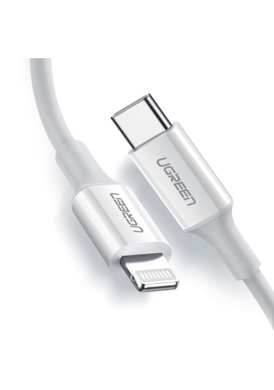 Ugreen 60749 Type-C to Lightning 3A PD MFi Sertifikalı Hızlı Şarj Kablosu 2 Metre Beyaz