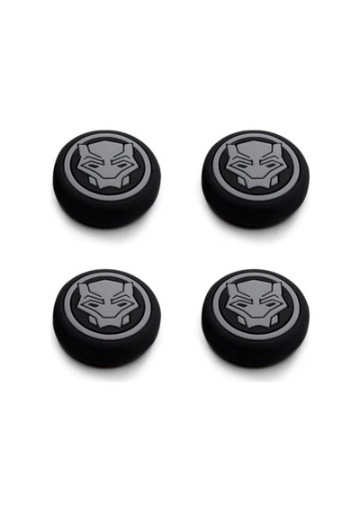 Desenli Sony Ps5/ps4/ps3 Analog Koruyucu Silikon Pad-black Panter Siyah