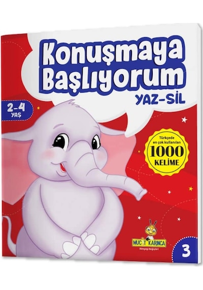Konuşmaya Başlıyorum Serisi 2-4 Yaş Yaz-Sil Kitaplar