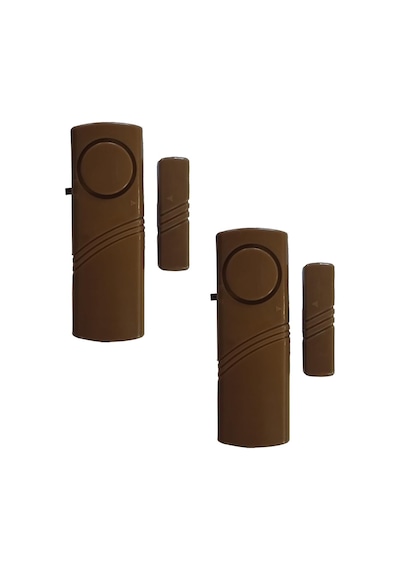 Ayrex Lr-4444k 2li Set Kahverengi Pilli Kapı Pencere Alarm - Piller Hariç - Ev Alarmı - Kablosuz Pencere Alarmı - H