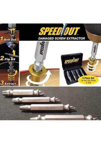 Speed Out Hasarlı Vida Çıkarıcı Sökücü Yalama Vida Ucu Çıkartma