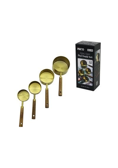 4'lü Ölçü Kaşık Seti 250/125/80/60 Ml - Metal Ahşap Saplı Diğer
