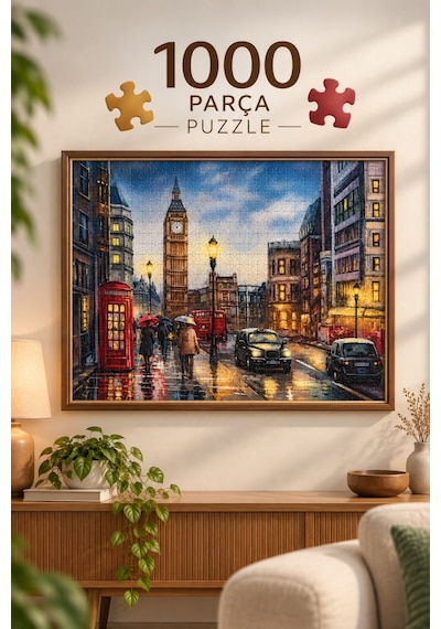 1000 Parça Londra Puzzle 48 X 68 Cm Yüksek Baskı Kaliteli Eğlenceli Puzzle