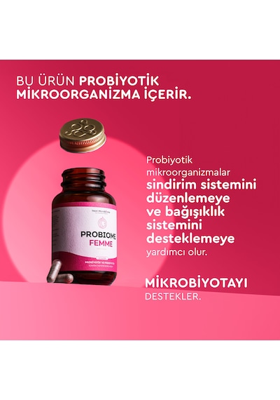 Probiome-femme Probiyotik Ve Prebiyotik İçeren Takviye Edici Gıda 60 Kapsül