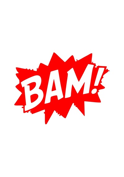 Bam Araba Sticker 17x17 Cm Kırmızı