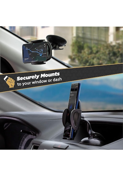 Suhwd-xces0 Select Vantuzlu Telefon Tutucu, Araç İçin, Ayarlanabilir Kilitleme Kolu, Hızlı Açma Düğmesi, Siyah 2 Mixed