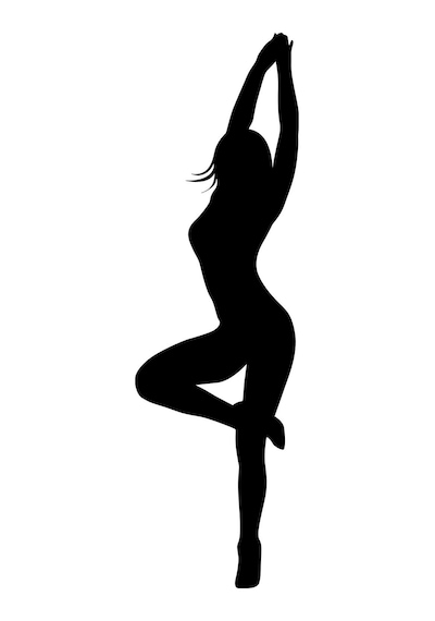 Dansçı Folyo Sticker Derstv1109 30cm Uzunluk Siyah