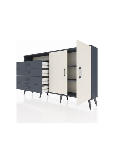 Arges Konsol 3 Raflı 4 Çekmeceli 2 Kapaklı 176x30x99 Antrasit-ayt Antrasit-aytaşı/antrasit Arges Konsol 3 Raflı 4 Çekmeceli 2 Kapaklı 176x30x99 Antrasit-ayt Antrasit-aytaşı/antrasit