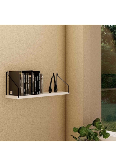 Duvar Rafı Kitaplık Mutfak Banyo Yaşam Alanı 15 X 40 Cm Beyaz
