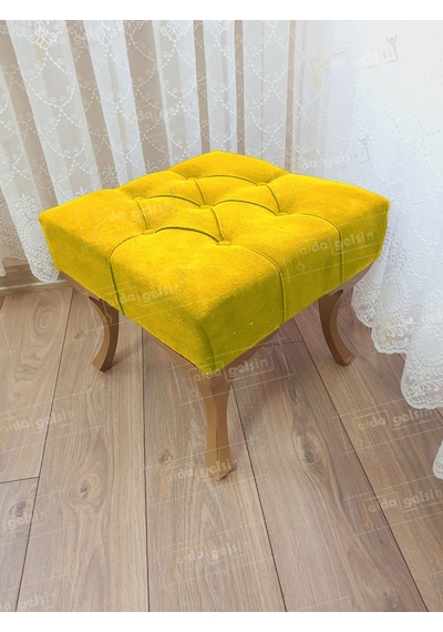 Kapitoneli Makyaj Pufu Ayak Ucu Puf Gold Ayak 45 45 Sarı