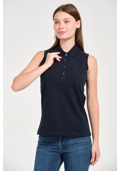 Kadın Regular Fit Kolsuz Polo Lacivert