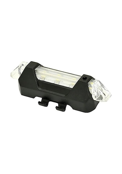 Bisiklet Işığı Led Stop Arka Ikaz Lamba Işık Usb Şarjlı 4 Mod beyaz-kırmızı ledli Gri - Siyah