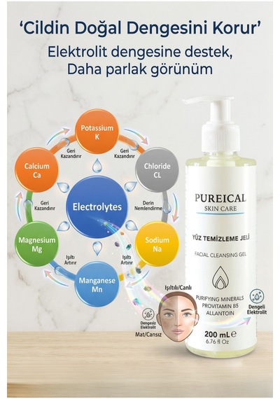 Pureical Nemlendirici Yüz Temizleme Jeli 200 ML