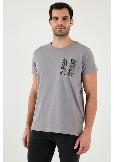 Buratti Bisiklet Yaka Pamuklu Slim Fit Erkek T Shirt 541Quint Açık Gri