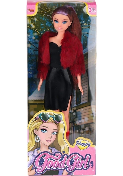 Oyuncak Bebek - Beyaz Kürklü Montlu Ve Çizmeli Moda Bebeği 30 Cm - Tarz Giyim Serisi Bordo