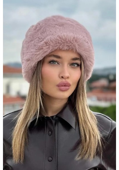 Emybox Kalpak Eskimo Rus Slav Tarzı Suni Kürk Tüylenmez Peluş Kalpak Şapka Bere Pembe