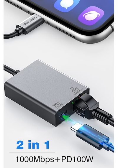 Ugourd 1000-mbps Type-c Rj45 Ethernet Adaptörü 1000 Mbps +100w Şarj Portu İle 2'si 1 Arada Rj45 Lan Ethernet Adaptörü Tip-c Arayüz Cihazları Pc/tablet/mobil Telefon Ugourd 1000-mbps Type-c Rj45 Ethernet Adaptörü 1000 Mbps +100w Şarj Portu İle 2'si 1 Arada Rj45 Lan Ethernet Adaptörü Tip-c Arayüz Cihazları Pc/tablet/mobil Telefon