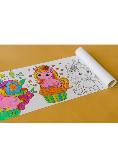 Unicorn Tek Boynuzlu At Sihirli Ve Masalsı Unicorn Dünyası Boyama Rulosu 5mt