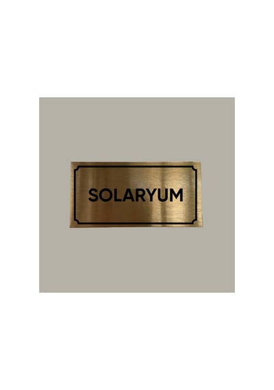 Gold Aluminyum Kapı İsimliği Solaryum Yazılı Arkası Yapışkanlı 10x20 Cm