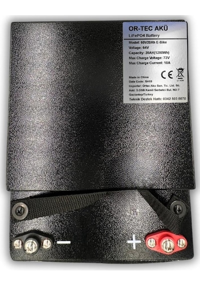 Ortec 60v 20ah Lifepo4 Elektrikli Motosiklet Aküsü - 60v 5a Lityum Şarj Aleti Seti