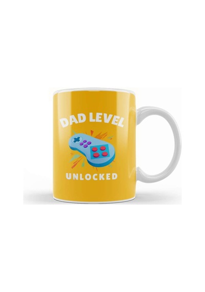 Dad Level Unlocked Gaming New Dad Baby Announcement Fathers Day Daddy To Be Video Game First 04 Kupa Bardak Porselen Karışık