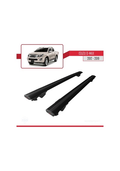 Isuzu D-max 2012-2019 Arası İle Uyumlu Hook Model Anahtar Kilitli Ara Atkı Tavan Barı Siyah