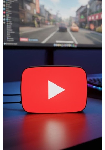Youtube Logolu Dekoratif Aydınlatma Led Çok Renkli