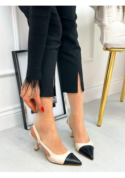 Ervanın Butiği Bej Siyah Deri Jake Maskelet Detay Kadın Açık Stiletto-3636 Ten Siyah Deri Ervanın Butiği Bej Siyah Deri Jake Maskelet Detay Kadın Açık Stiletto-3636 Ten Siyah Deri
