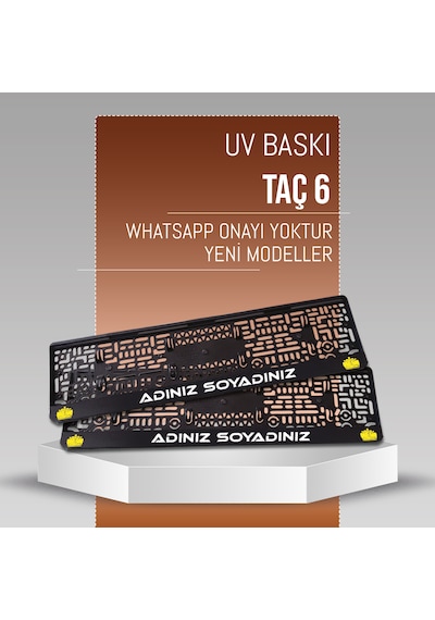 Taç 6 Plakalık, 2 Adet Premium Uv Baskı, Plakalıkhane