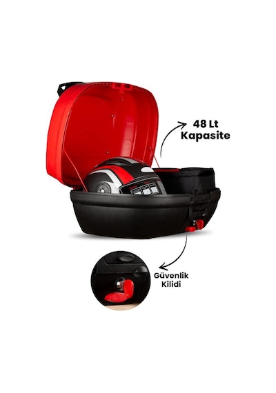 First Bag 48 Litre Motosiklet Çantası Kırmızı